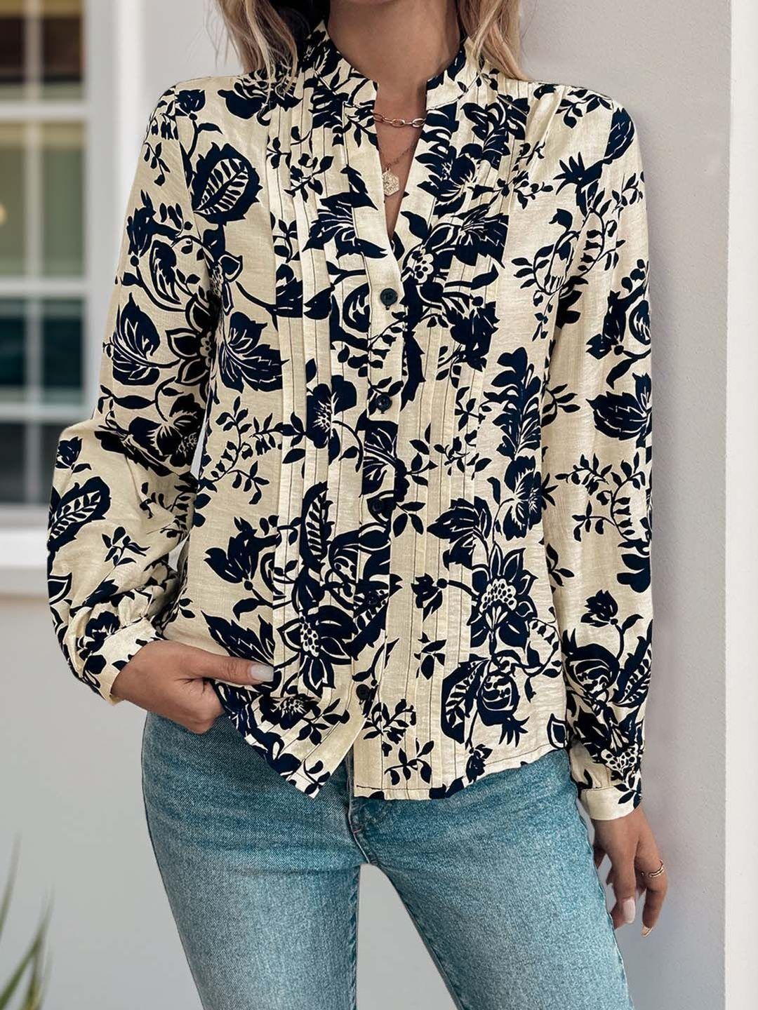 NOWI Women Floral Printed Casual Shirt