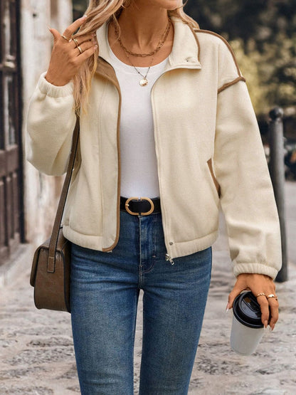 Women Fleece Lightweight Sporty Jacket