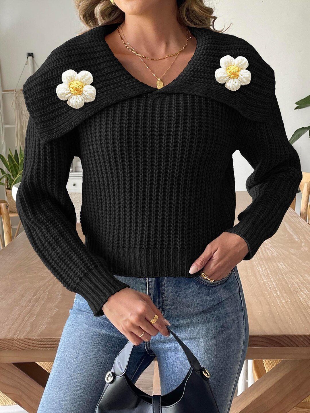 Women Pullover with Applique Detail