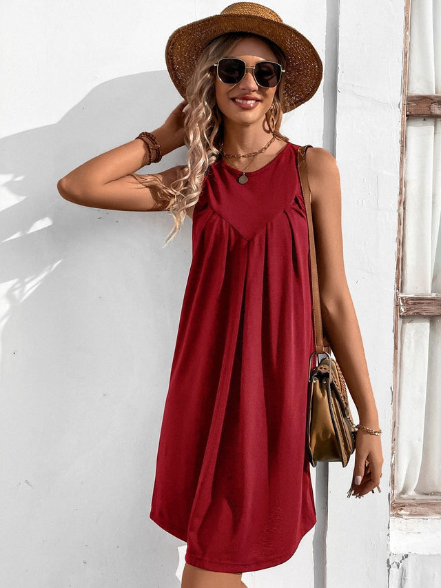Dress in Red cotton - Nowi Korean Fashion