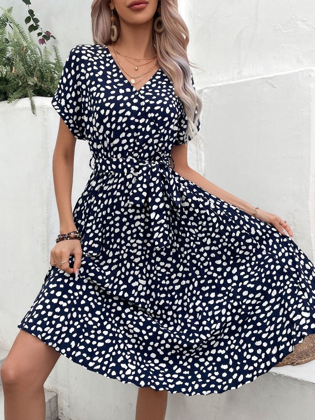 Print Fit & Flare Midi Dress