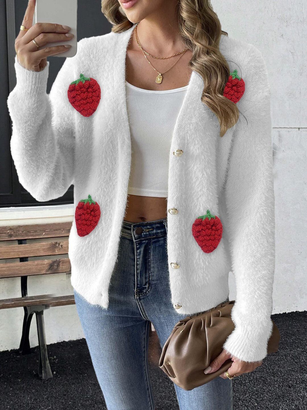 Women Embroidered Cardigan with Embroidered Detail