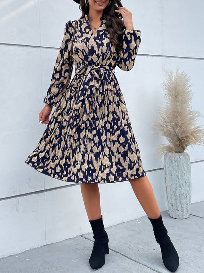 Women's Grey Nowi Print Fit & Flare Midi Dress