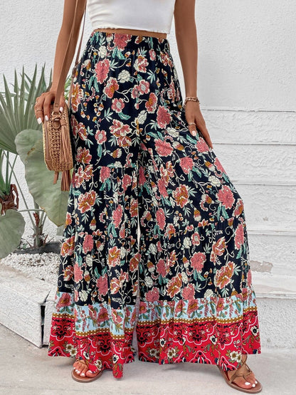 Women Floral Printed Loose Fit Non Iron Trousers
