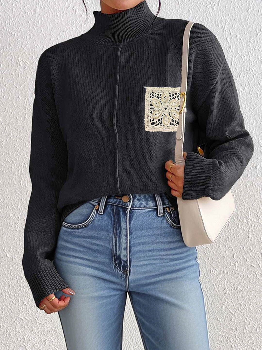 Women Pullover with Embroidered Detail
