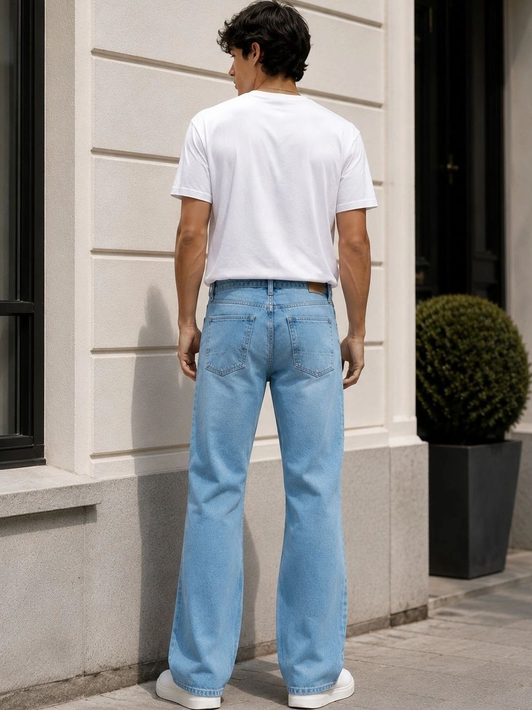 Men Bootcut Mid-Rise Light Fade Jeans
