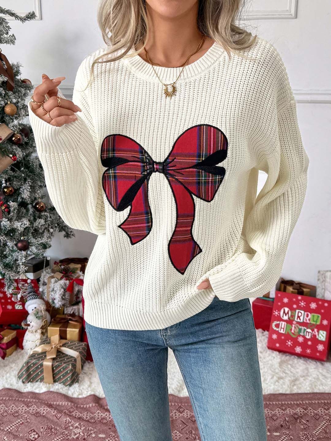 Embroidered Ribbed Pullover - Nowi Korean Fashion