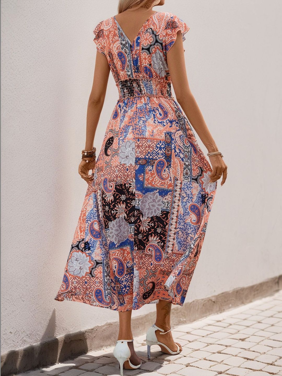 Print A-Line Midi Dress