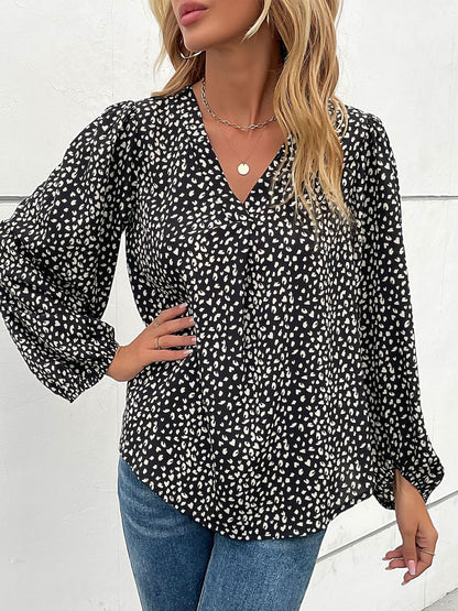 Women's Black Animal Print Top