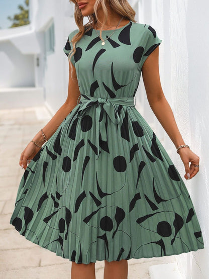 NOWI Printed Fit & Flare Midi Dress