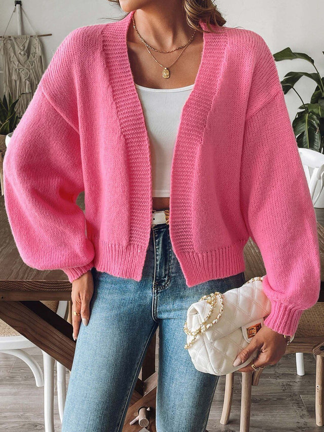 Cardigan in Pink acrylic Style 633 - Nowi Korean Fashion