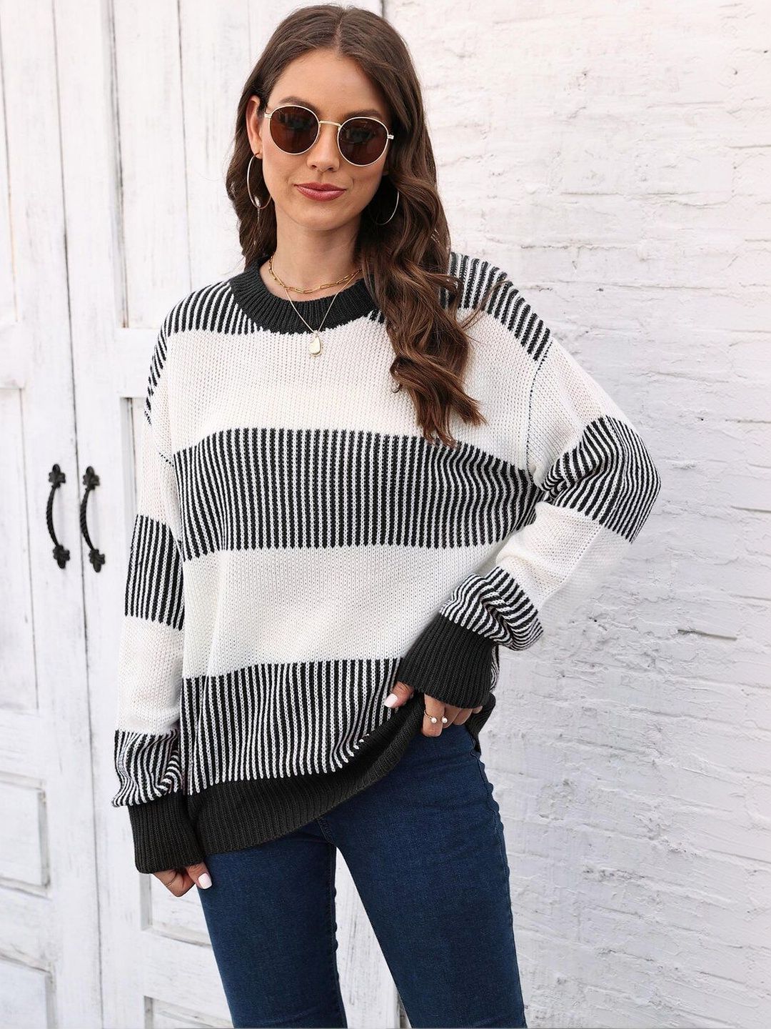 Women Striped Pullover
