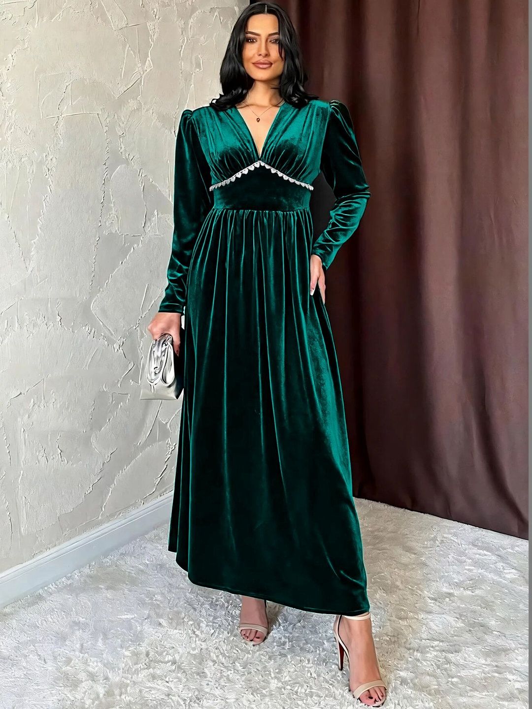 Maxi Dress in Green - Nowi Korean Fashion
