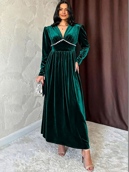 Maxi Dress in Green - Nowi Korean Fashion