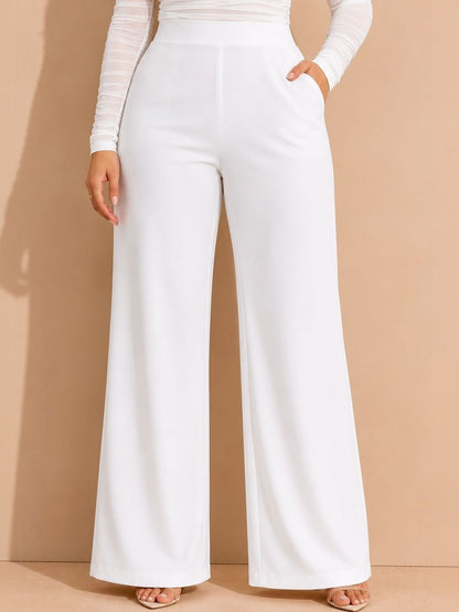 Women Relaxed Straight Fit High-Rise Trousers