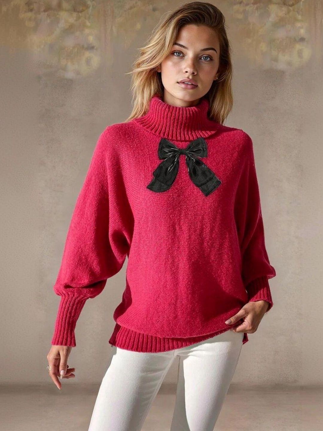 Pullover in Pink acrylic - Nowi Korean Fashion