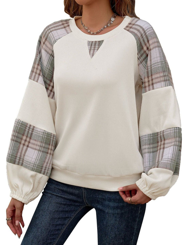 Sweatshirt in Beige Cotton - Nowi Korean Fashion