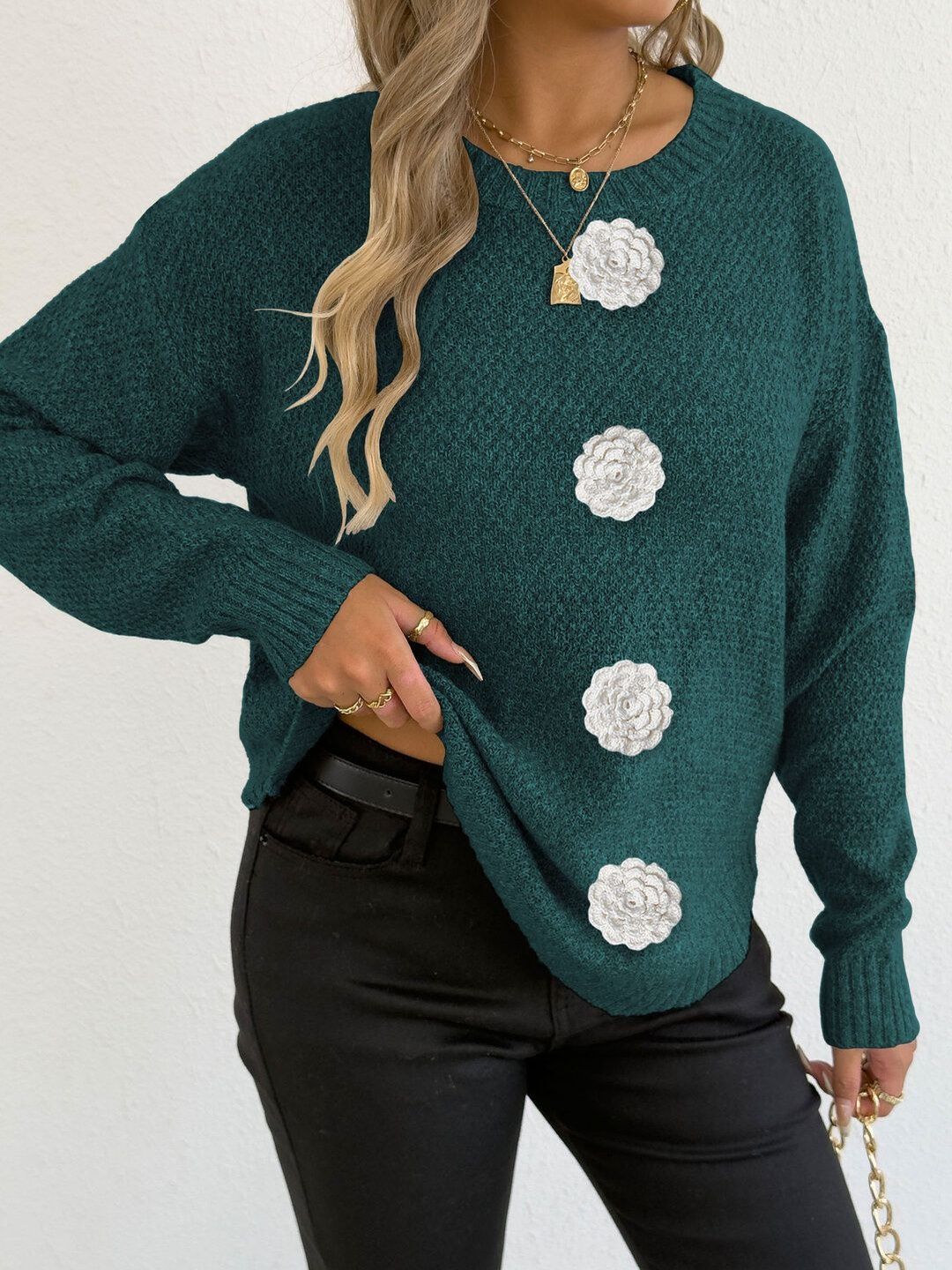 Women Pullover with Embellished Detail