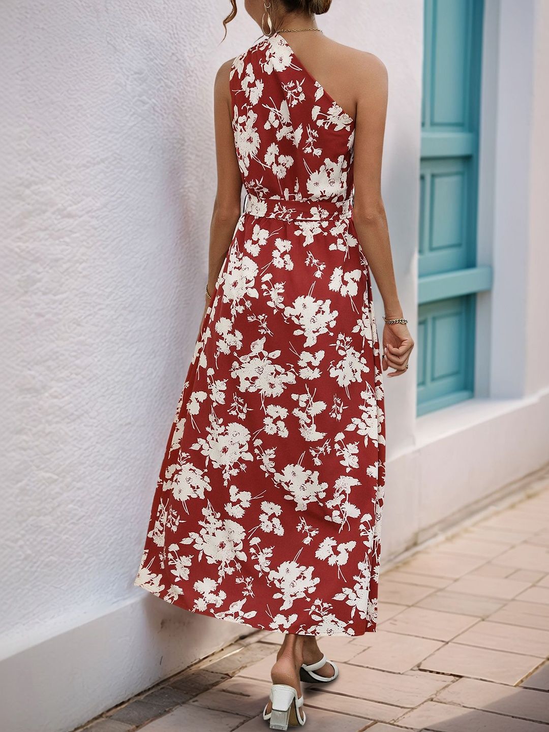 Floral Print A-Line Midi Dress