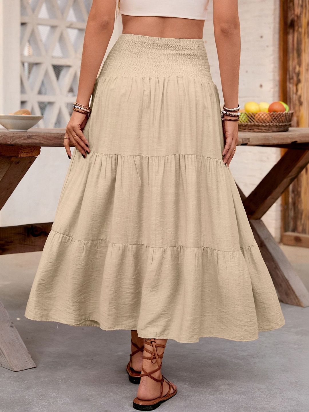 Tiered Flared Cotton Skirts