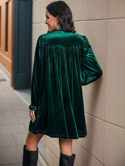 Women's Green Fit & Flare Dress Blend Printed