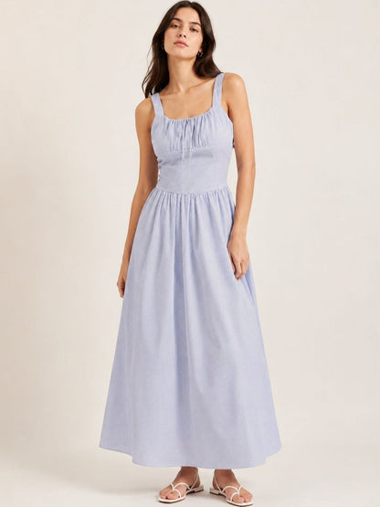Striped A-Line Maxi Dress