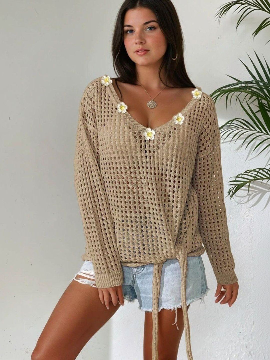 Women Pullover with Applique Detail
