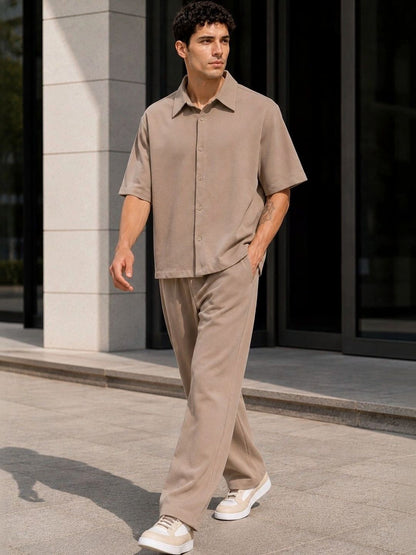 Solid Shirt with Trousers