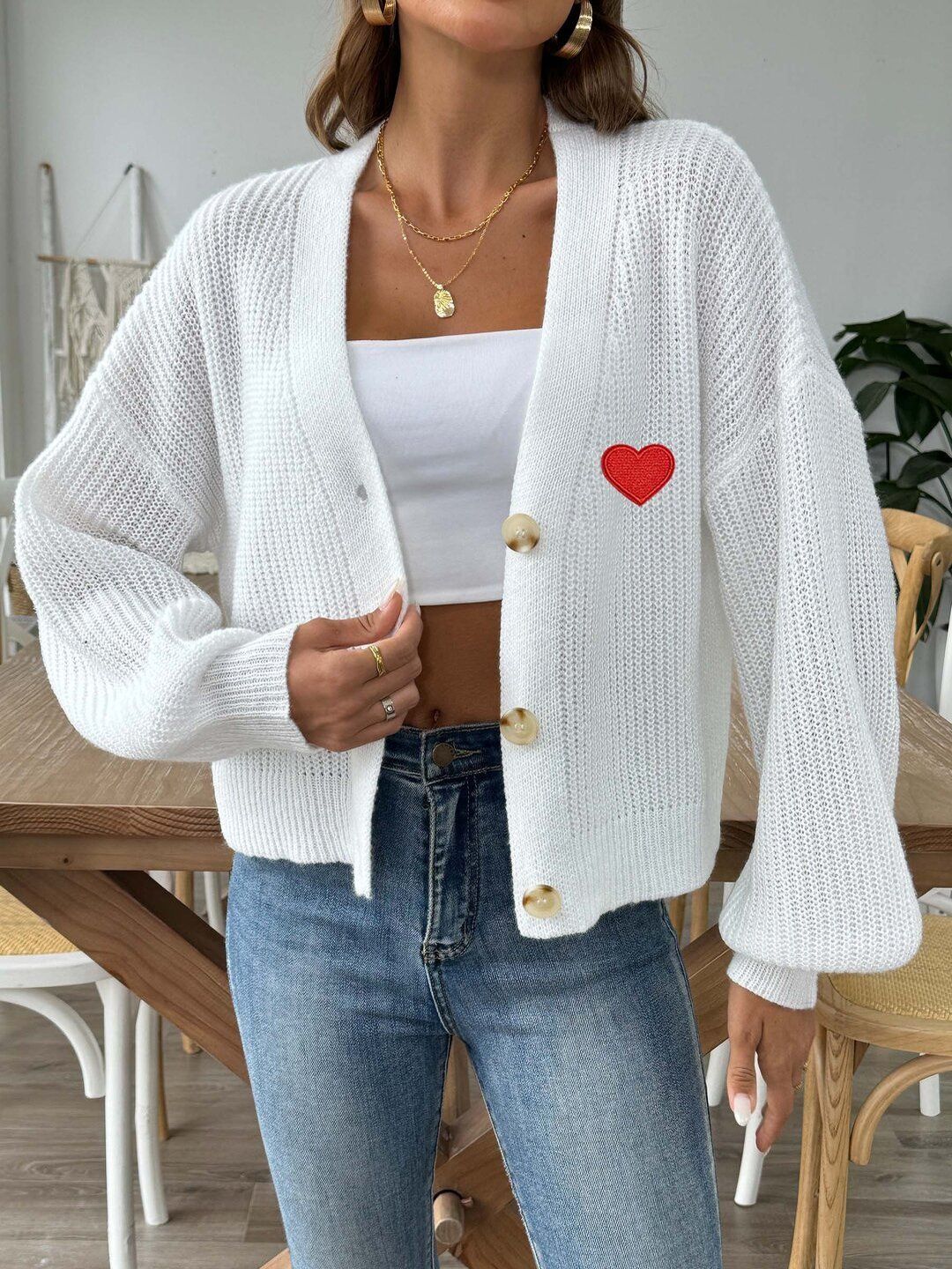 Women Cardigan with Embroidered Detail