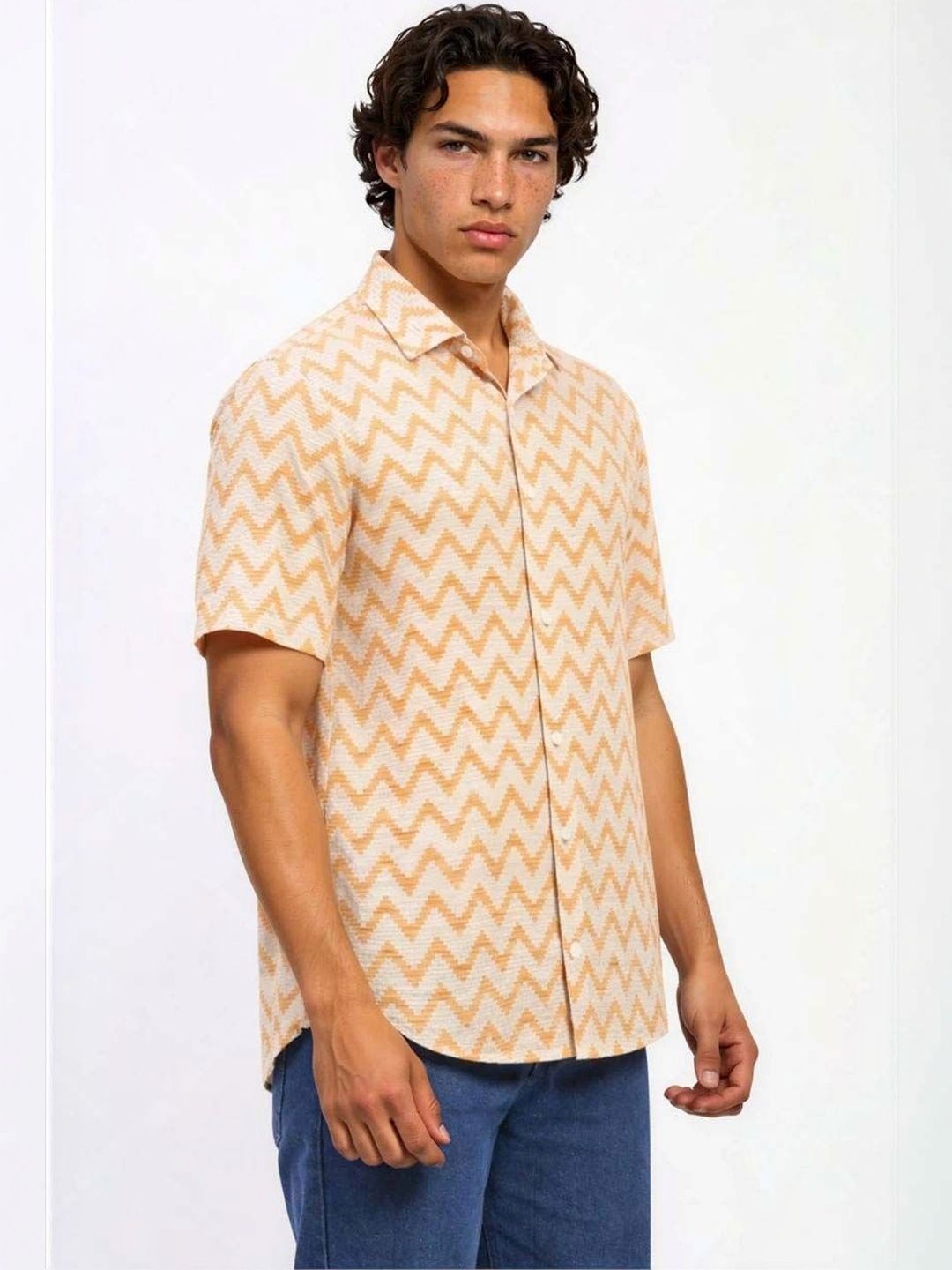 Men Chevron Casual Shirt
