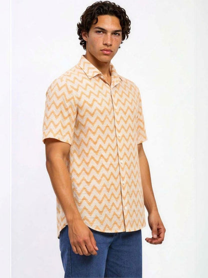 Men Chevron Casual Shirt