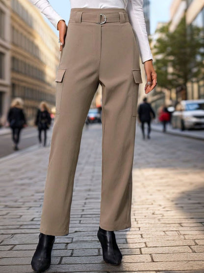 Women High-Rise Non Iron Cargos Trousers
