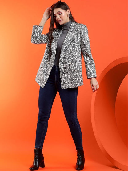 Pinted Shawl Collar Double-Breasted Blazers