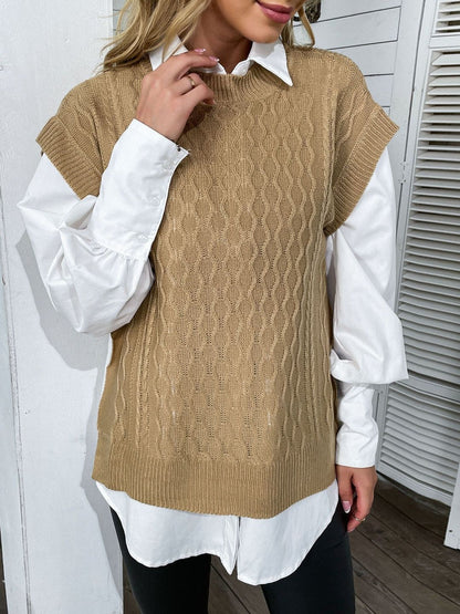 Women's Grey Nowi Women Cable Knit Sweater Vest