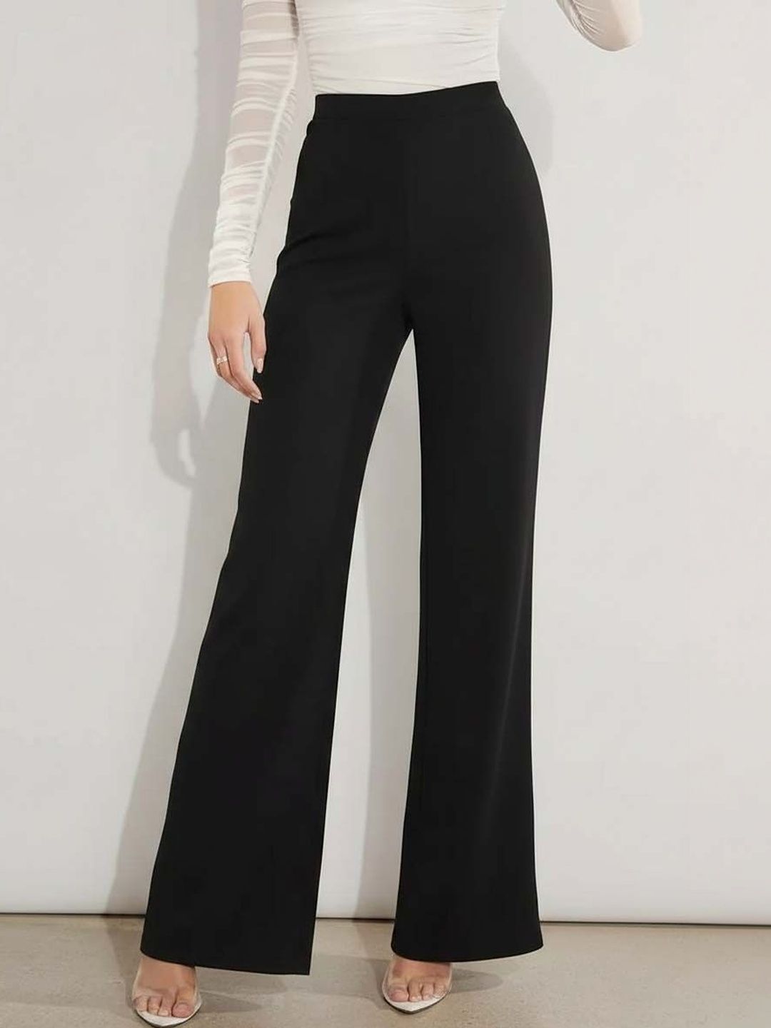Women Straight Fit Wrinkle Free Trousers