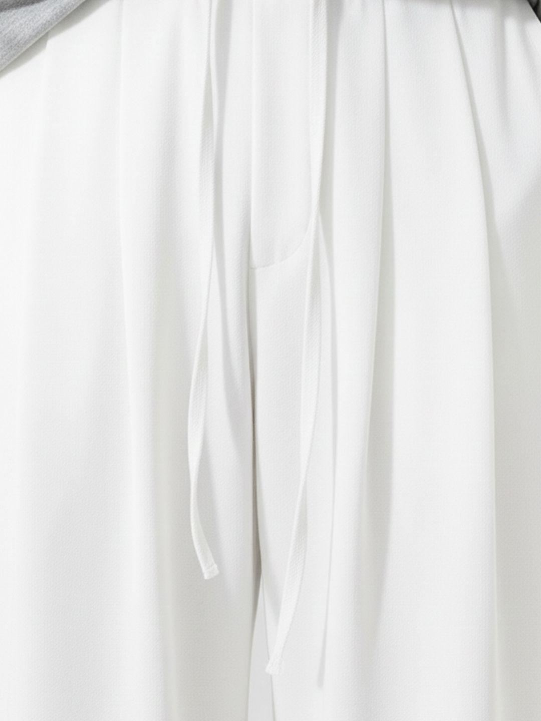 Men Relaxed Fit Wide Leg Drawstring Pants