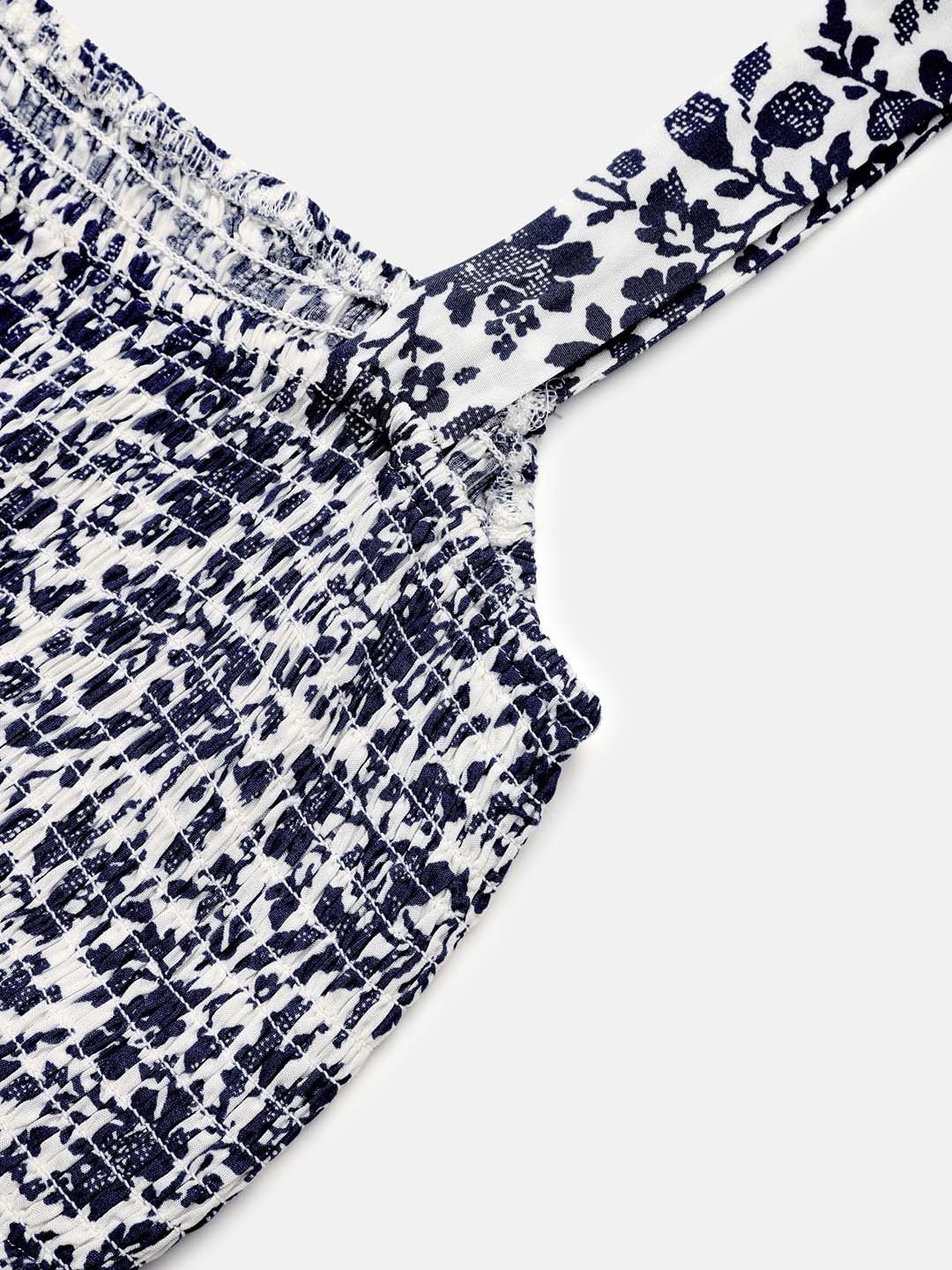 Floral Print A-Line Midi Dress