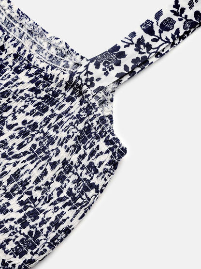 Floral Print A-Line Midi Dress