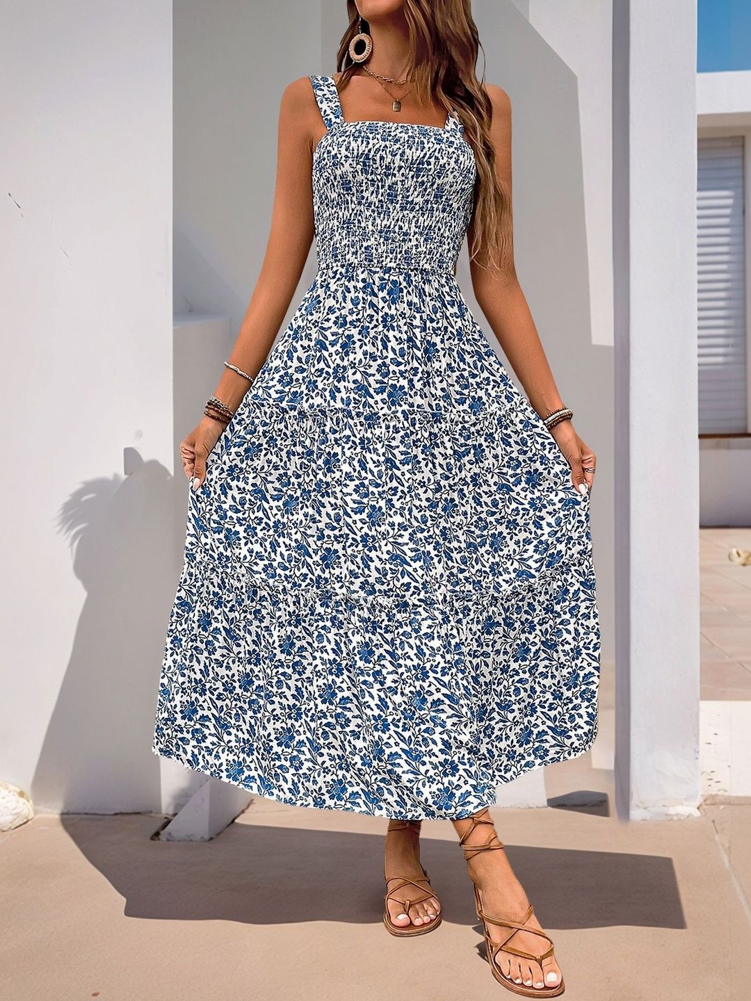 Floral Print Maxi Midi Dress
