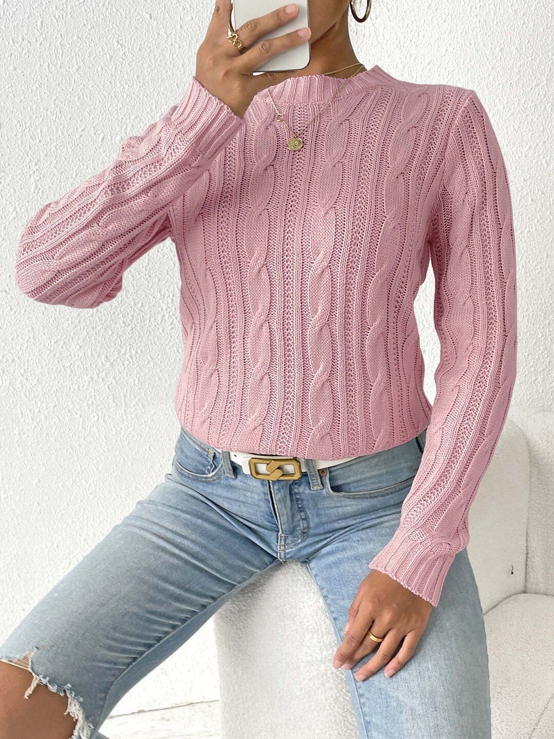 Women Cable Knit Pullover