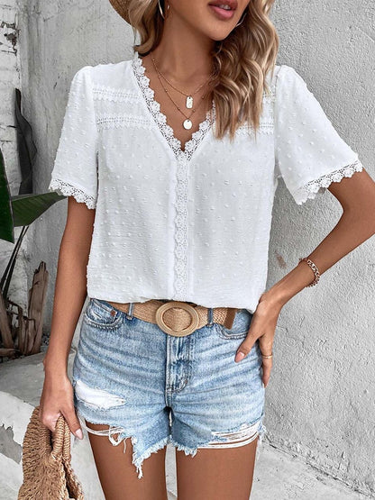 NOWI V-Neck Self Design Top