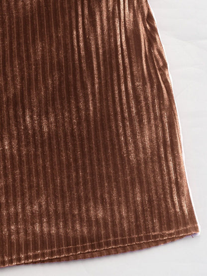Women's Brown Puff Sleeve Dress