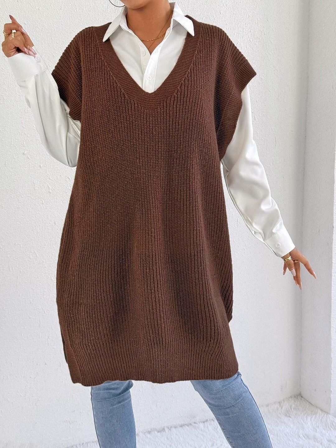 Women Ribbed Sweater Vest
