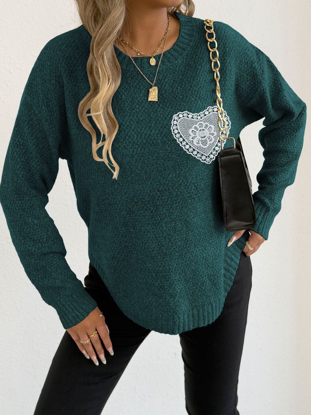 Women Embroidered Pullover with Embroidered Detail