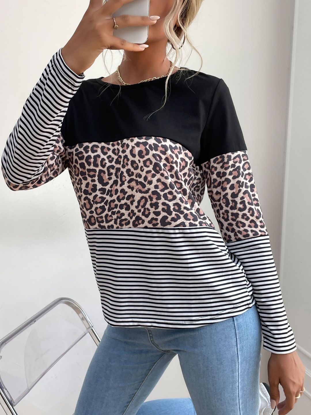 Women Colourblocked T-shirt