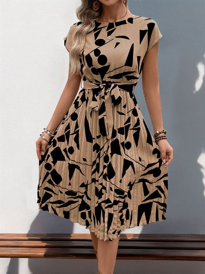 NOWI Printed Fit & Flare Midi Dress