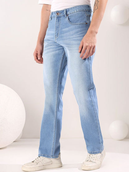 Men Regular Fit Mid-Rise Light Fade Jeans
