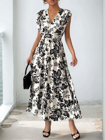 Floral Print Fit & Flare Midi Dress