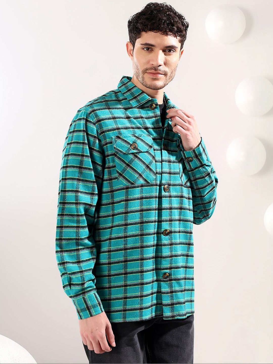 Men Tartan Checks Checked Casual Shirt