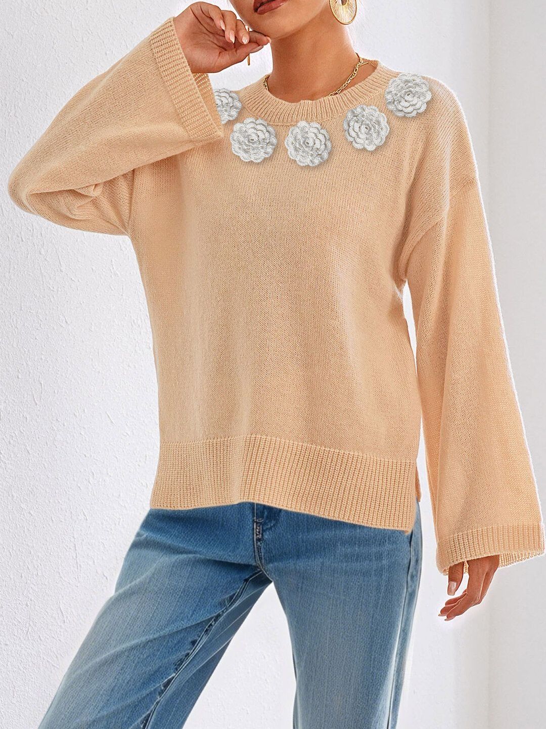 Women Pullover with Applique Detail